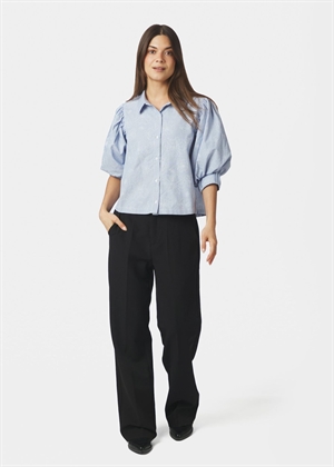 Etta flower stripe skjorte Light Blue Neo Noir